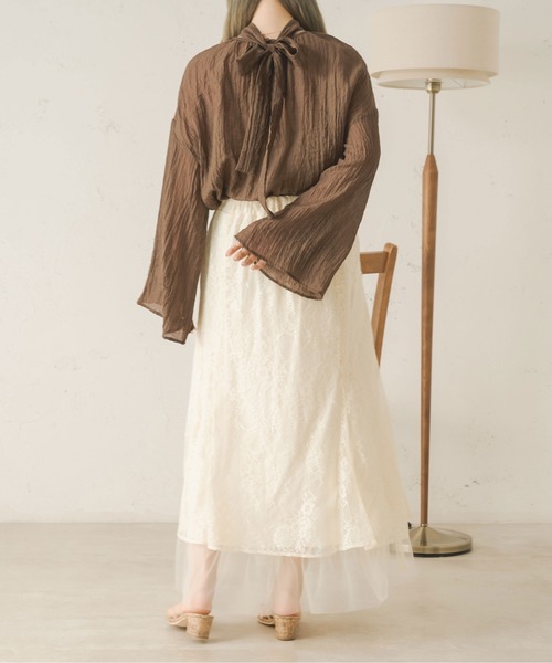 Ambre Neige(アンブルネージュ)の「【リボン取り外し可能】ボウタイシアーチュニックブラウス/【WEB/EC限定商品】(シャツ/ブラウス・レディース・アイボリー/ピンク/ダークブラウン・FREE)」の21枚目の写真