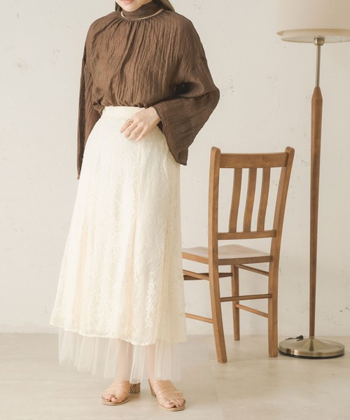 Ambre Neige(アンブルネージュ)の「【リボン取り外し可能】ボウタイシアーチュニックブラウス/【WEB/EC限定商品】(シャツ/ブラウス・レディース・アイボリー/ピンク/ダークブラウン・FREE)」の9枚目の写真