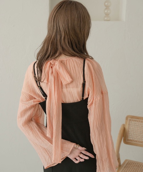 Ambre Neige(アンブルネージュ)の「【リボン取り外し可能】ボウタイシアーチュニックブラウス/【WEB/EC限定商品】(シャツ/ブラウス・レディース・アイボリー/ピンク/ダークブラウン・FREE)」の18枚目の写真