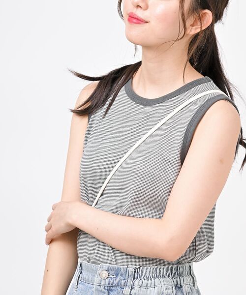 rps（アールピーエス）の「ジャガードタンクトップ（タンクトップ・レディース・ブラック/ブルーグリーン/グレー/グリーン系その他/モカ/ラベンダー/グリーン・フリー）」の2枚目の写真