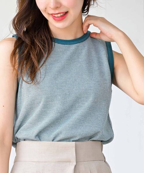 rps（アールピーエス）の「ジャガードタンクトップ（タンクトップ・レディース・ブラック/ブルーグリーン/グレー/グリーン系その他/モカ/ラベンダー/グリーン・フリー）」の6枚目の写真