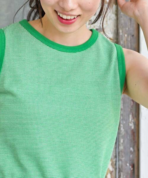 rps（アールピーエス）の「ジャガードタンクトップ（タンクトップ・レディース・ブラック/ブルーグリーン/グレー/グリーン系その他/モカ/ラベンダー/グリーン・フリー）」の4枚目の写真