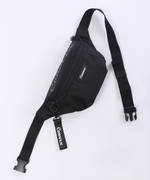 CONVERSE（コンバース）の「CONVERSE ラバーネーム　ロゴチャーム　ロゴプリント　ポリエステル　ウエストボディバッグ（ボディバッグ/ウエストポーチ・メンズ・ブラック×グリーン/ブラック×パープル/ブラック×ホワイト・FREE）」の12枚目の写真