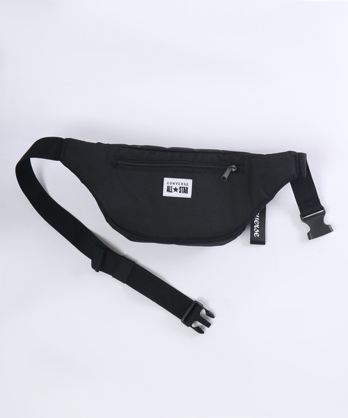 CONVERSE（コンバース）の「CONVERSE ラバーネーム　ロゴチャーム　ロゴプリント　ポリエステル　ウエストボディバッグ（ボディバッグ/ウエストポーチ・メンズ・ブラック×グリーン/ブラック×パープル/ブラック×ホワイト・FREE）」の13枚目の写真