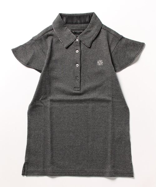 新作　St ANDREWS. フリル袖ポロシャツ セール】【St ANDREWS】ストレッチラメバーズアイ袖フリルポロシャツ