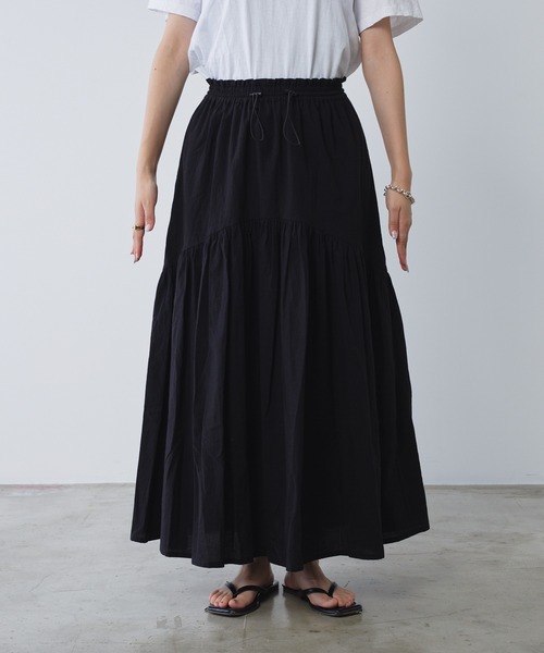 CIAOPANIC TYPY（チャオパニックティピー）の「ドロストギャザーコットンボイルボリュームスカート（スカート・レディース・ブルー/ブラック/ホワイト・ONE SIZE）」の11枚目の写真