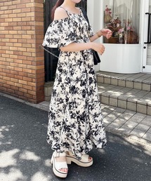 one after another NICE CLAUP | 【2way着用】シャーリングフレアワンピース(ワンピース)