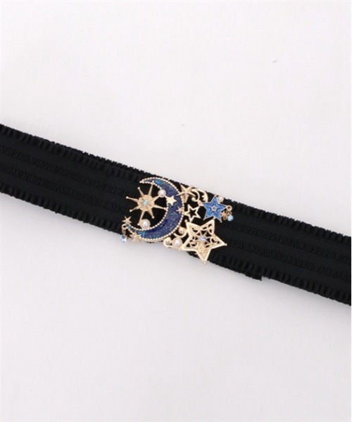 スターモチーフ ブラックベルト スターライトモチーフベルト[品番：IGAW0005857]｜axes femme
