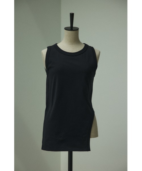 BLACK BY MOUSSY（ブラックバイマウジー）の「asymmetry hem tops（アシンメトリーヘムトップス)（タンクトップ・レディース・ベージュ/ホワイト/ブルー/ブラック・FREE）」の3枚目の写真