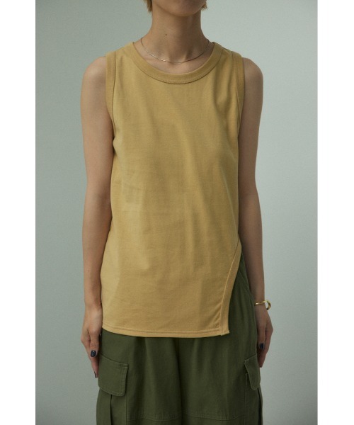 BLACK BY MOUSSY（ブラックバイマウジー）の「asymmetry hem tops（アシンメトリーヘムトップス)（タンクトップ・レディース・ベージュ/ホワイト/ブルー/ブラック・FREE）」の16枚目の写真