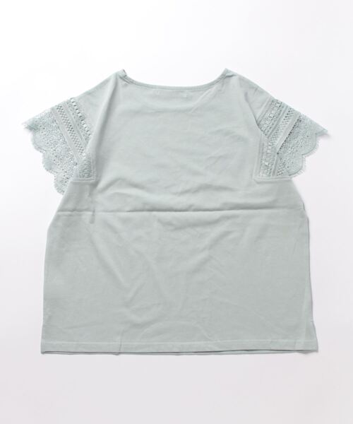 m.f.editorial（エムエフエディトリアル）の「m.f.エディトリアル レディース コットン レースデザイン Tシャツ（Tシャツ/カットソー・レディース・ライトグレー/ホワイト/ライトグリーン・FREE）」の4枚目の写真