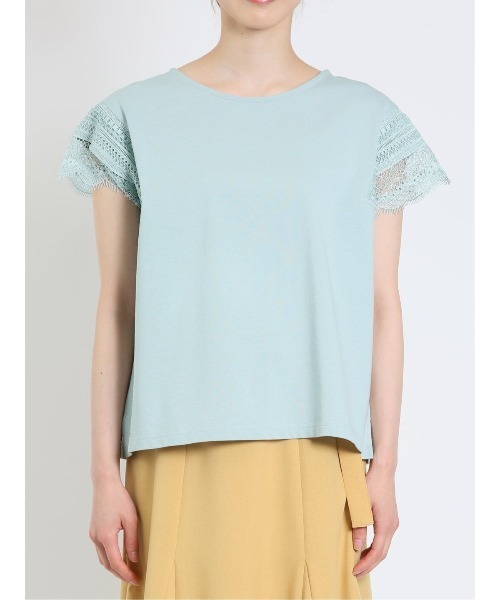 m.f.editorial（エムエフエディトリアル）の「m.f.エディトリアル レディース コットン レースデザイン Tシャツ（Tシャツ/カットソー・レディース・ライトグレー/ホワイト/ライトグリーン・FREE）」の14枚目の写真