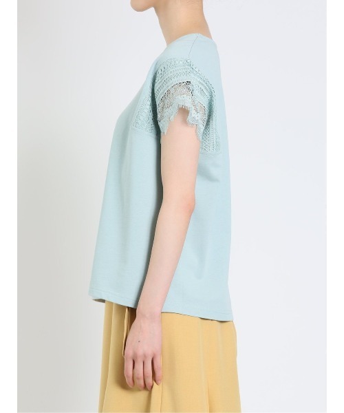 m.f.editorial（エムエフエディトリアル）の「m.f.エディトリアル レディース コットン レースデザイン Tシャツ（Tシャツ/カットソー・レディース・ライトグレー/ホワイト/ライトグリーン・FREE）」の15枚目の写真