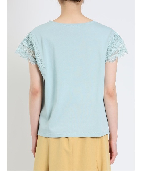 m.f.editorial（エムエフエディトリアル）の「m.f.エディトリアル レディース コットン レースデザイン Tシャツ（Tシャツ/カットソー・レディース・ライトグレー/ホワイト/ライトグリーン・FREE）」の16枚目の写真