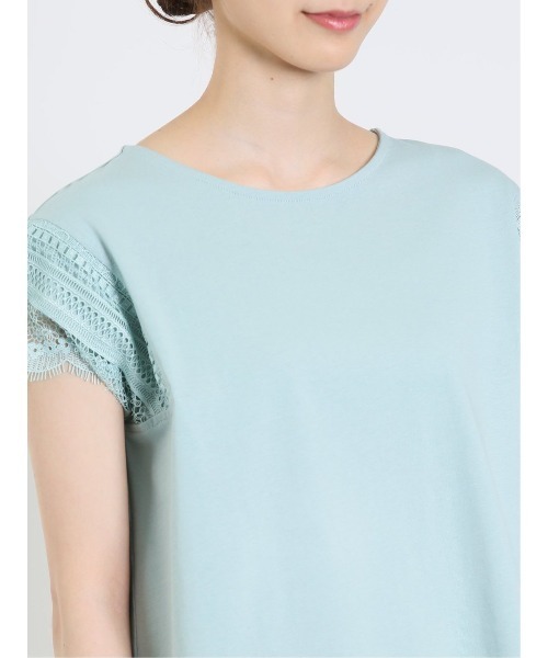 m.f.editorial（エムエフエディトリアル）の「m.f.エディトリアル レディース コットン レースデザイン Tシャツ（Tシャツ/カットソー・レディース・ライトグレー/ホワイト/ライトグリーン・FREE）」の17枚目の写真
