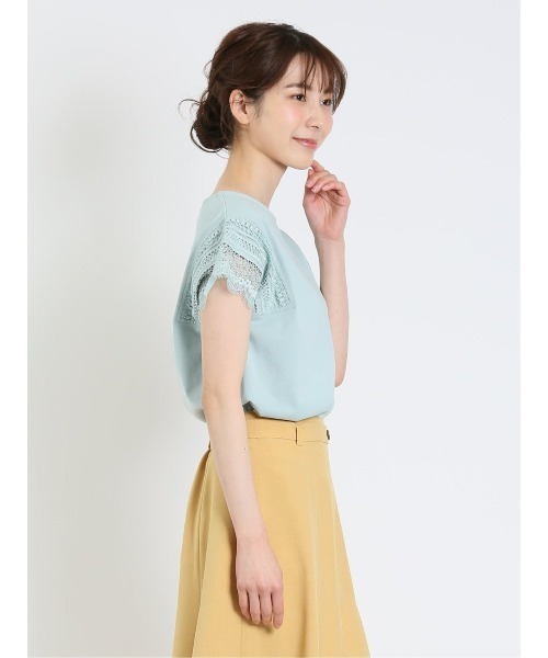 m.f.editorial（エムエフエディトリアル）の「m.f.エディトリアル レディース コットン レースデザイン Tシャツ（Tシャツ/カットソー・レディース・ライトグレー/ホワイト/ライトグリーン・FREE）」の22枚目の写真