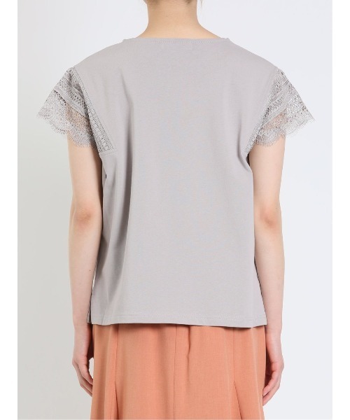 m.f.editorial（エムエフエディトリアル）の「m.f.エディトリアル レディース コットン レースデザイン Tシャツ（Tシャツ/カットソー・レディース・ライトグレー/ホワイト/ライトグリーン・FREE）」の7枚目の写真