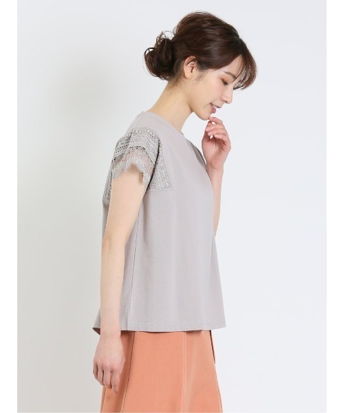 m.f.editorial（エムエフエディトリアル）の「m.f.エディトリアル レディース コットン レースデザイン Tシャツ（Tシャツ/カットソー・レディース・ライトグレー/ホワイト/ライトグリーン・FREE）」の13枚目の写真