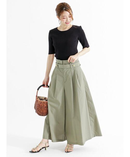 Te chichi（テチチ）の「共ベルト付タックガウチョパンツ（その他パンツ・レディース・ベージュ/カーキ/ネイビー・F）」の5枚目の写真