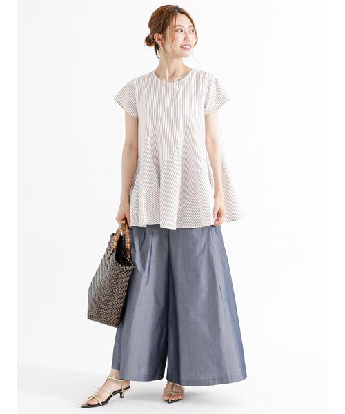 Te chichi（テチチ）の「共ベルト付タックガウチョパンツ（その他パンツ・レディース・ベージュ/カーキ/ネイビー・F）」の8枚目の写真