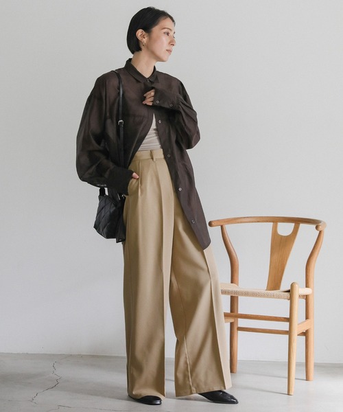 select MOCA（セレクトモカ）の「ダブルタックツイルスラックス（スラックス・レディース・ベージュ/ブラック/アイボリー・SMALL/MEDIUM）」の17枚目の写真