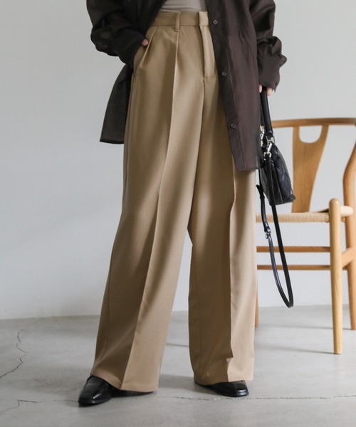 select MOCA（セレクトモカ）の「ダブルタックツイルスラックス（スラックス・レディース・ベージュ/ブラック/アイボリー・SMALL/MEDIUM）」の15枚目の写真