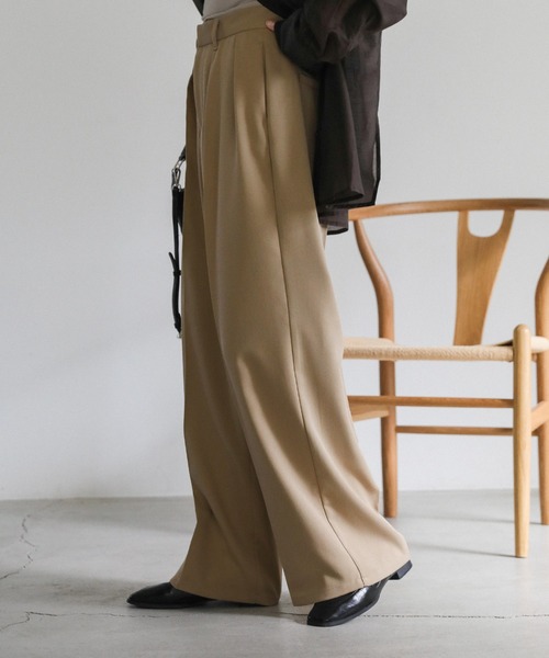 select MOCA（セレクトモカ）の「ダブルタックツイルスラックス（スラックス・レディース・ベージュ/ブラック/アイボリー・SMALL/MEDIUM）」の18枚目の写真