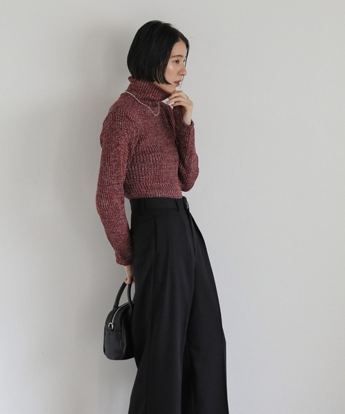 select MOCA（セレクトモカ）の「ダブルタックツイルスラックス（スラックス・レディース・ベージュ/ブラック/アイボリー・SMALL/MEDIUM）」の14枚目の写真