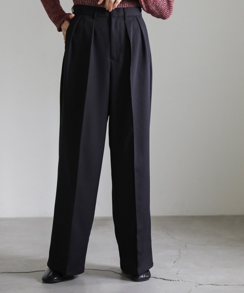 select MOCA（セレクトモカ）の「ダブルタックツイルスラックス（スラックス・レディース・ベージュ/ブラック/アイボリー・SMALL/MEDIUM）」の9枚目の写真