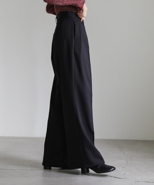 select MOCA（セレクトモカ）の「ダブルタックツイルスラックス（スラックス・レディース・ベージュ/ブラック/アイボリー・SMALL/MEDIUM）」の7枚目の写真