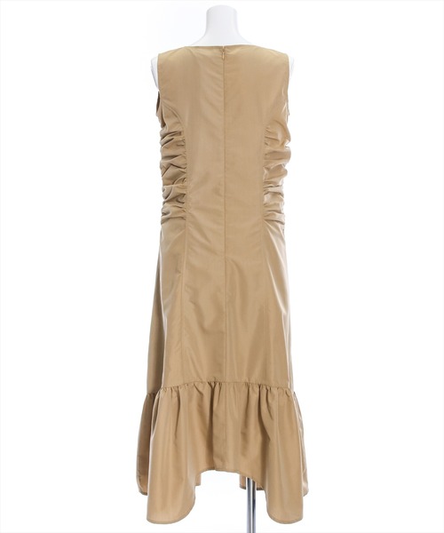 clear(クリア)の「ノースリーブギャザーデザインワンピース≪STAY MOTION≫(ワンピース・レディース・キャメル/ブラック・F)」の6枚目の写真
