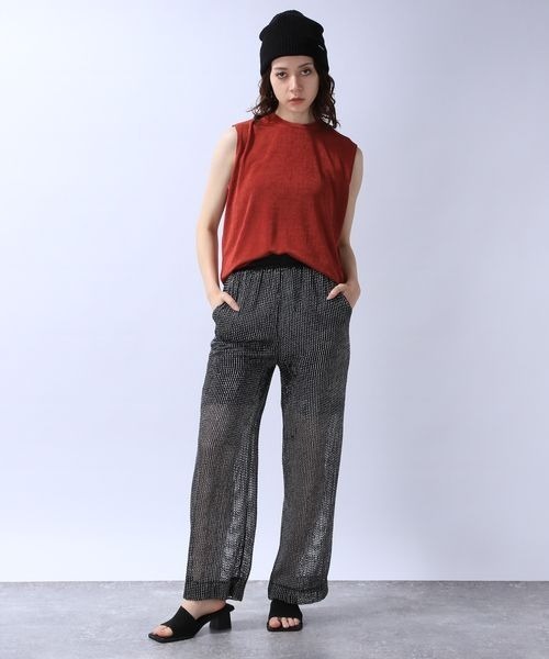 JEANASIS（ジーナシス）の「グロッシーハクプリントメッシュパンツ/965902（その他パンツ・レディース・ブラック系その他/ホワイト系その他/ブラウン系その他・FREE）」の7枚目の写真