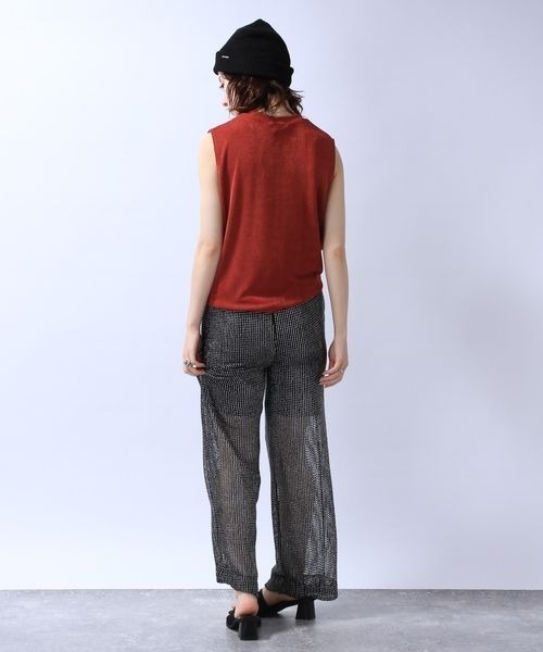 JEANASIS（ジーナシス）の「グロッシーハクプリントメッシュパンツ/965902（その他パンツ・レディース・ブラック系その他/ホワイト系その他/ブラウン系その他・FREE）」の9枚目の写真