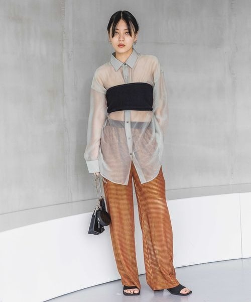 JEANASIS（ジーナシス）の「グロッシーハクプリントメッシュパンツ/965902（その他パンツ・レディース・ブラック系その他/ホワイト系その他/ブラウン系その他・FREE）」の18枚目の写真