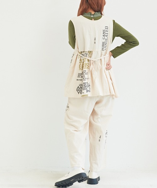 CUBE SUGAR（キューブシュガー）の「空紡糸先染めツイルフィードサックプリントブラウス（シャツ/ブラウス・レディース・グレー系その他/ベージュ系その他/ベージュ系その他2・M）」の7枚目の写真