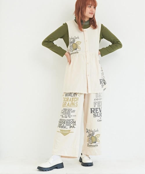 CUBE SUGAR（キューブシュガー）の「空紡糸先染めツイルフィードサックプリントブラウス（シャツ/ブラウス・レディース・グレー系その他/ベージュ系その他/ベージュ系その他2・M）」の9枚目の写真