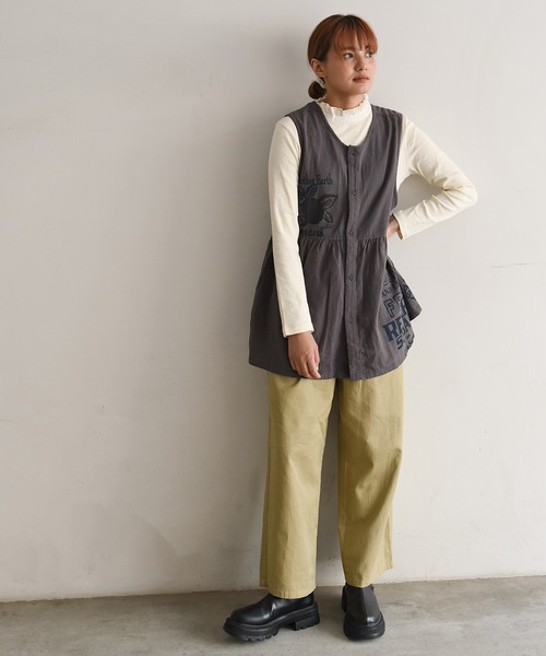 CUBE SUGAR（キューブシュガー）の「空紡糸先染めツイルフィードサックプリントブラウス（シャツ/ブラウス・レディース・グレー系その他/ベージュ系その他/ベージュ系その他2・M）」の12枚目の写真