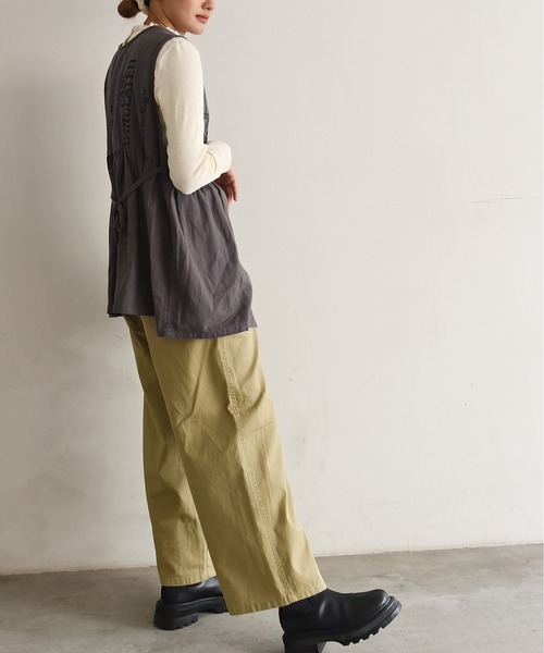 CUBE SUGAR（キューブシュガー）の「空紡糸先染めツイルフィードサックプリントブラウス（シャツ/ブラウス・レディース・グレー系その他/ベージュ系その他/ベージュ系その他2・M）」の14枚目の写真