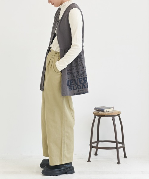 CUBE SUGAR（キューブシュガー）の「空紡糸先染めツイルフィードサックプリントブラウス（シャツ/ブラウス・レディース・グレー系その他/ベージュ系その他/ベージュ系その他2・M）」の15枚目の写真