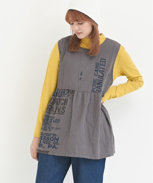 CUBE SUGAR（キューブシュガー）の「空紡糸先染めツイルフィードサックプリントブラウス（シャツ/ブラウス・レディース・グレー系その他/ベージュ系その他/ベージュ系その他2・M）」の19枚目の写真