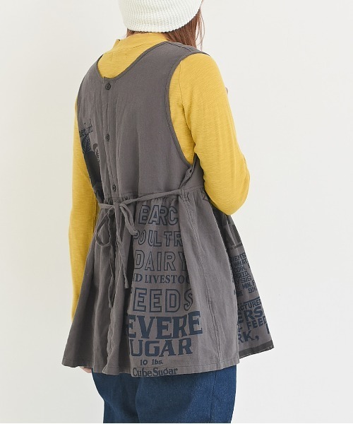 CUBE SUGAR（キューブシュガー）の「空紡糸先染めツイルフィードサックプリントブラウス（シャツ/ブラウス・レディース・グレー系その他/ベージュ系その他/ベージュ系その他2・M）」の18枚目の写真