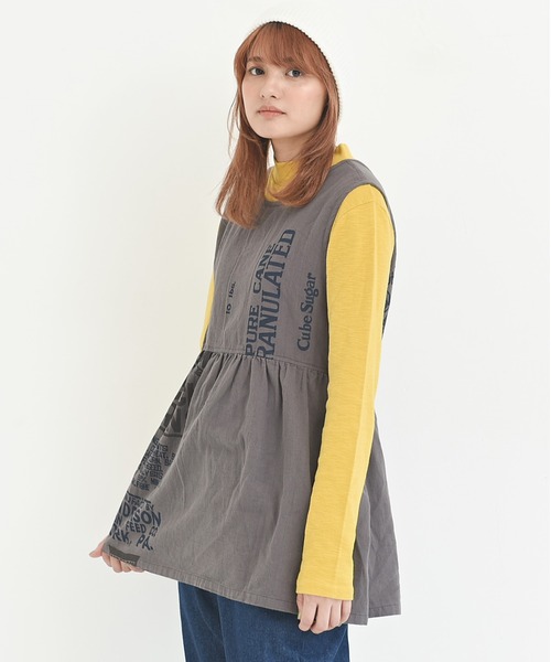 CUBE SUGAR（キューブシュガー）の「空紡糸先染めツイルフィードサックプリントブラウス（シャツ/ブラウス・レディース・グレー系その他/ベージュ系その他/ベージュ系その他2・M）」の17枚目の写真