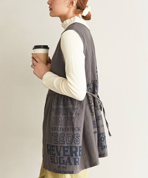 CUBE SUGAR（キューブシュガー）の「空紡糸先染めツイルフィードサックプリントブラウス（シャツ/ブラウス・レディース・グレー系その他/ベージュ系その他/ベージュ系その他2・M）」の13枚目の写真