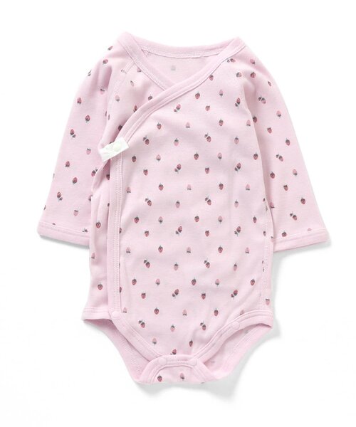 apres les cours(アプレレクール)の「フライス長袖グレコ肌着(肌着・キッズ・サックスブルー/ピンク/キナリ・70/80)」の1枚目の写真