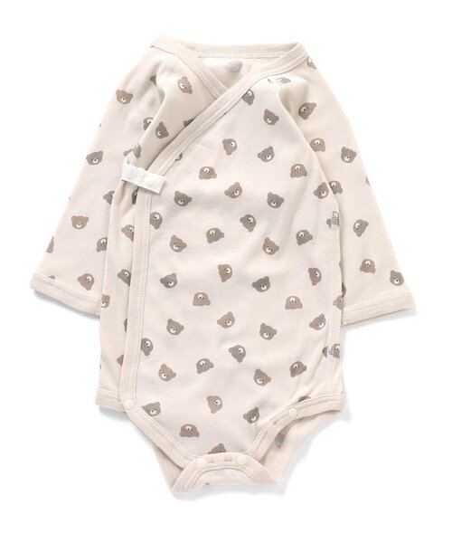 apres les cours(アプレレクール)の「フライス長袖グレコ肌着(肌着・キッズ・サックスブルー/ピンク/キナリ・70/80)」の2枚目の写真