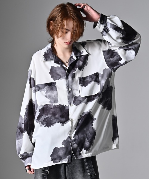ADRER（アドラー）の「dolman sleeve open color shirt / ドルマンスリーブオープンカラーシャツ（シャツ/ブラウス・メンズ・ネイビー/ブラウン/ホワイト×ブラック/ブラック系その他2/ブラック系その他/グリーン/ネイビー×ホワイト/ホワイト/グレイッシュベージュ/ブラック/チョコ/ベージュ系その他/ベージュ/ダークブルー/ホワイト系その他/ダークネイビー/ブラック系その他4/レッド/ブラック系その他3/ワイン/ブラック系1/ホワイト系1/ブラック系5/ブラック系2/ホワイト系3/ホワイト系2/ブラック系3/ブルー系1/ブラック系7/ブラック系6・SMALL/LARGE/MEDIUM/X-SMALL）」の6枚目の写真