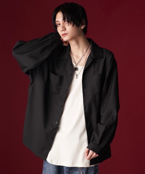 dolman sleeve open color shirt / ドルマンスリーブオープン