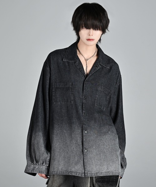 dolman sleeve open color shirt / ドルマンスリーブオープン