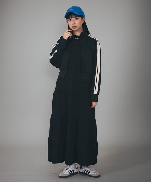 BABU-BU（バブーブ）の「TIERED CUT SEW MAXI H/S ONEPIECE（ワンピース・レディース・ブラック/ベージュ・ONE SIZE）」の14枚目の写真