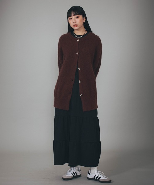 BABU-BU（バブーブ）の「TIERED CUT SEW MAXI H/S ONEPIECE（ワンピース・レディース・ブラック/ベージュ・ONE SIZE）」の17枚目の写真